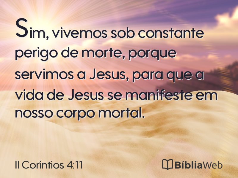 II Coríntios 4:11 em imagem para compartilhar