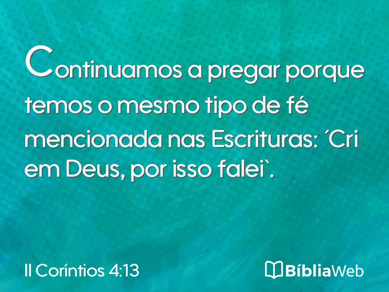 II Coríntios 4:13 em imagem para compartilhar
