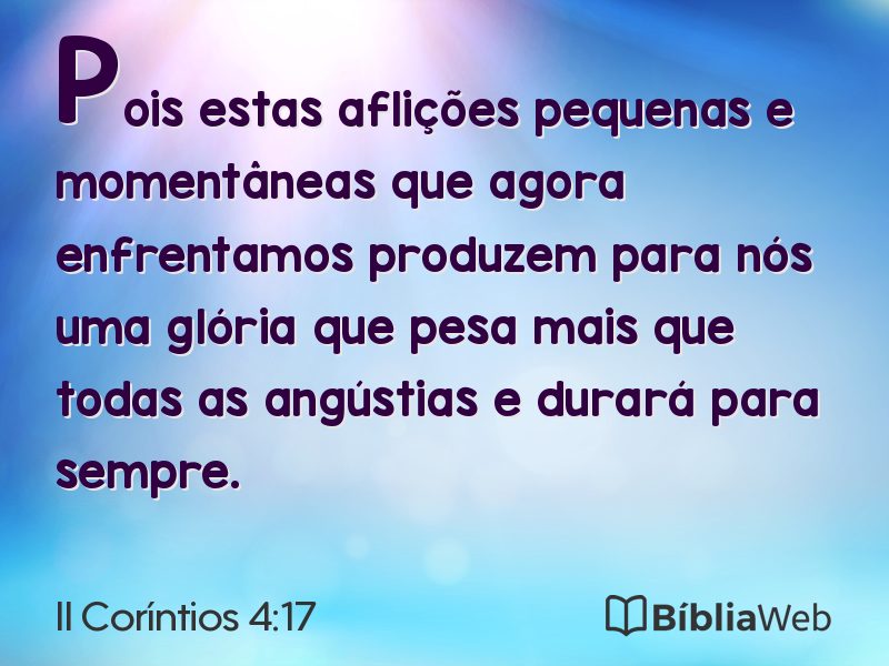 II Coríntios 4:17 em imagem para compartilhar