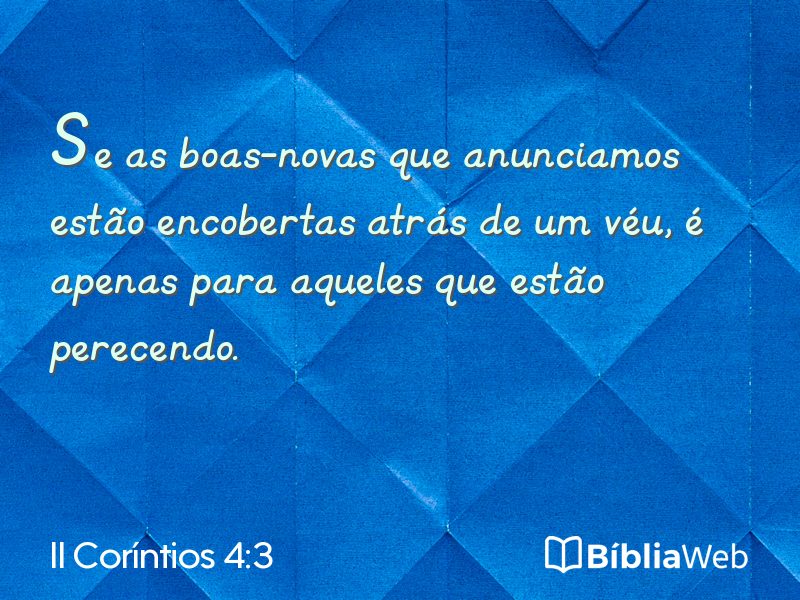 II Coríntios 4:3 em imagem para compartilhar