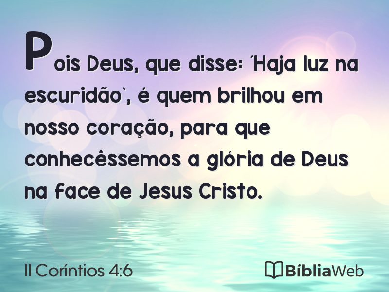 II Coríntios 4:6 em imagem para compartilhar