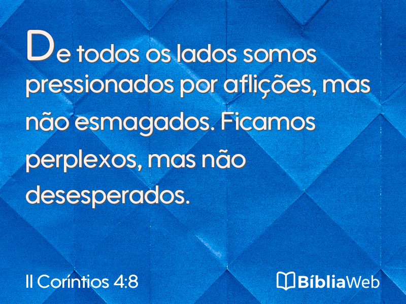 II Coríntios 4:8 em imagem para compartilhar