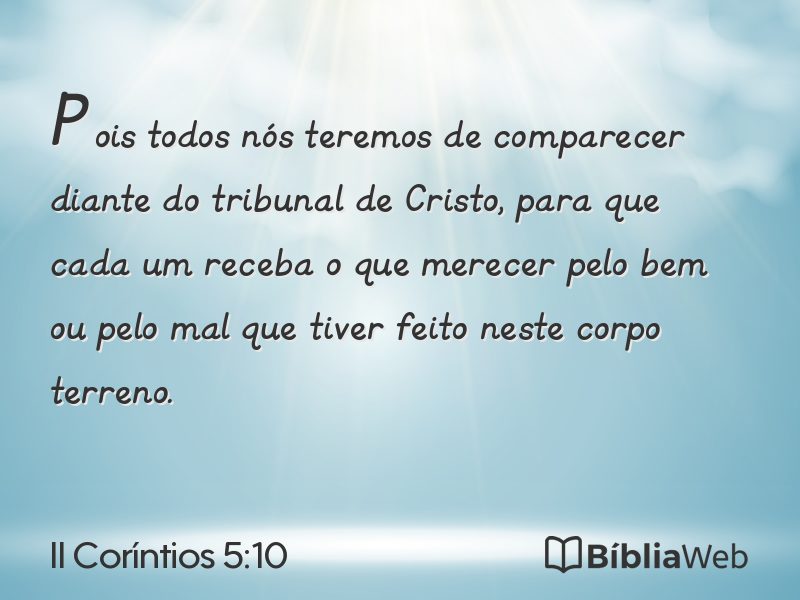 II Coríntios 5:10 em imagem para compartilhar