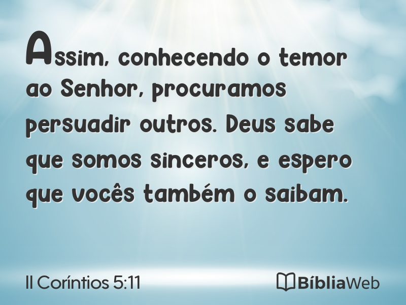 II Coríntios 5:11 em imagem para compartilhar