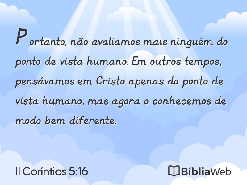 II Coríntios 5:16 em imagem para compartilhar