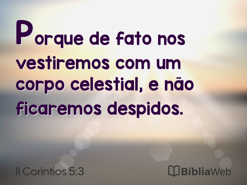 II Coríntios 5:3 em imagem para compartilhar