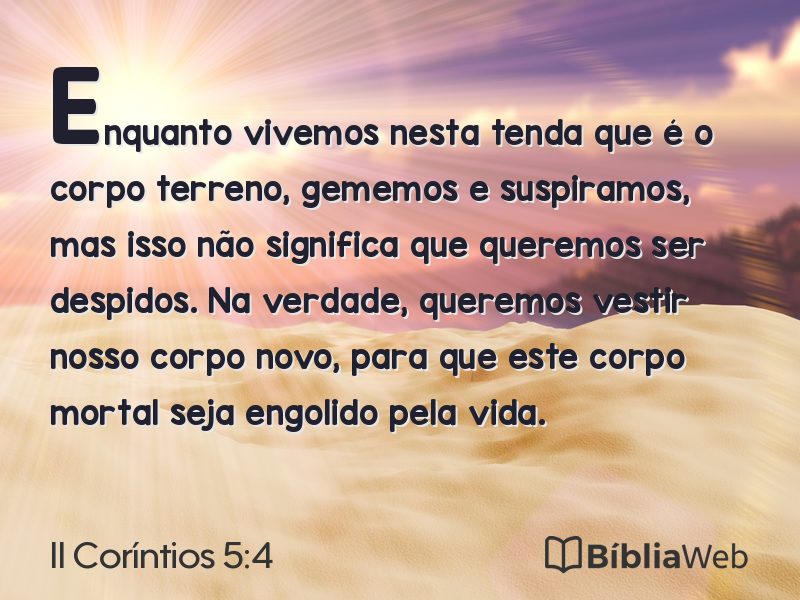 II Coríntios 5:4 em imagem para compartilhar