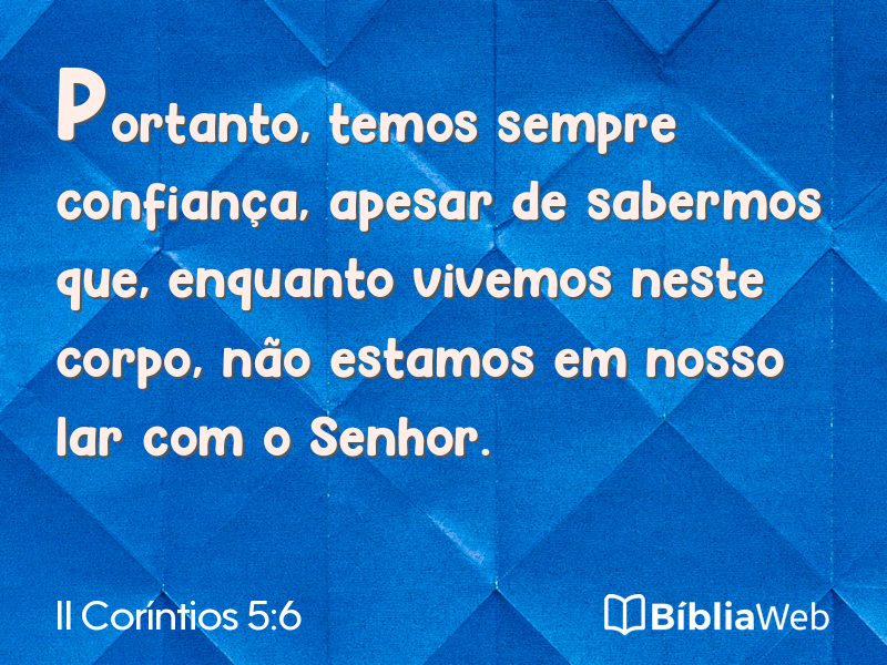 II Coríntios 5:6 em imagem para compartilhar