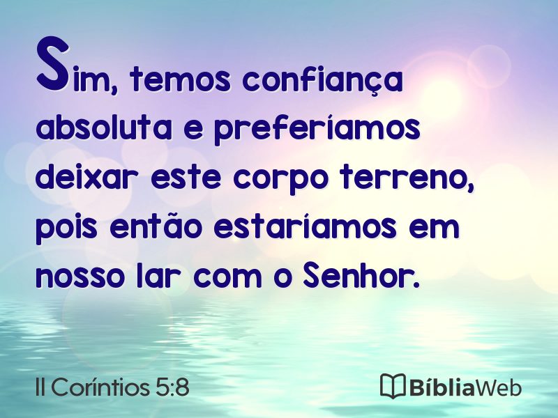 II Coríntios 5:8 em imagem para compartilhar
