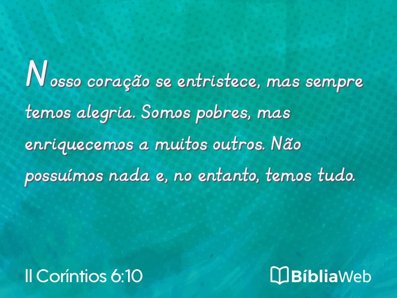 II Coríntios 6:10 em imagem para compartilhar