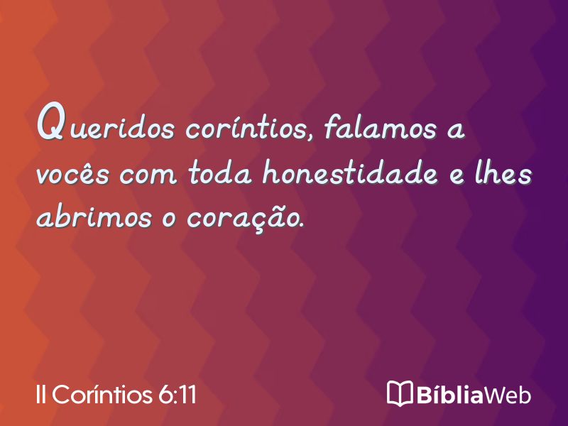II Coríntios 6:11 em imagem para compartilhar