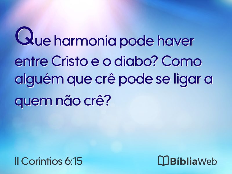 II Coríntios 6:15 em imagem para compartilhar