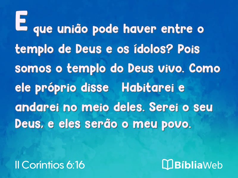 II Coríntios 6:16 em imagem para compartilhar