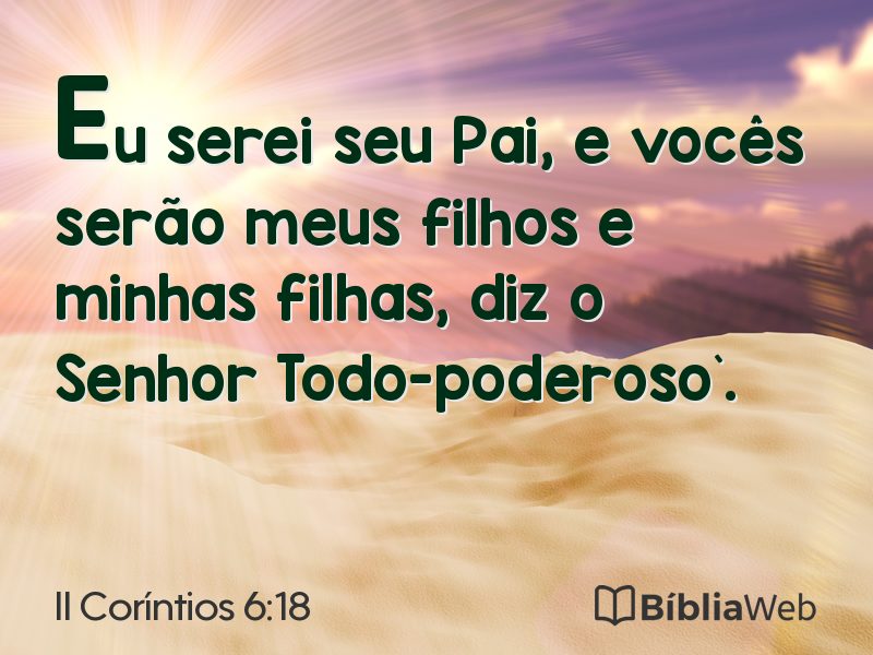 II Coríntios 6:18 em imagem para compartilhar