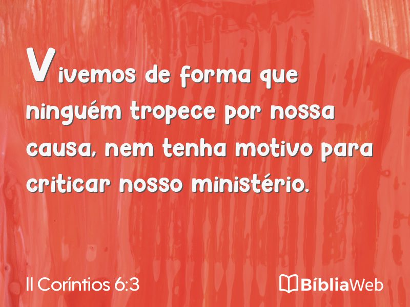 II Coríntios 6:3 em imagem para compartilhar