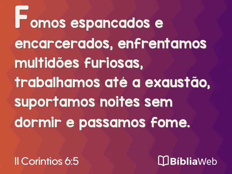 II Coríntios 6:5 em imagem para compartilhar