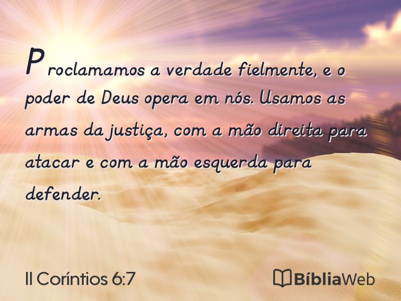 II Coríntios 6:7 em imagem para compartilhar