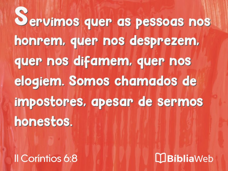 II Coríntios 6:8 em imagem para compartilhar