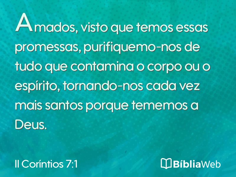 II Coríntios 7:1 em imagem para compartilhar