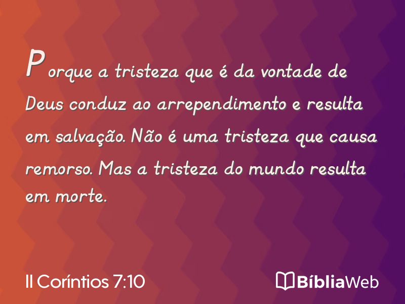 II Coríntios 7:10 em imagem para compartilhar
