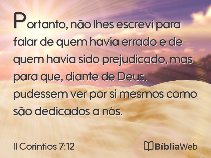 II Coríntios 7:12 em imagem para compartilhar
