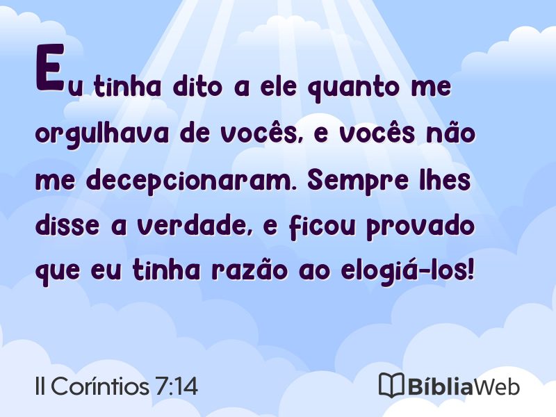 II Coríntios 7:14 em imagem para compartilhar
