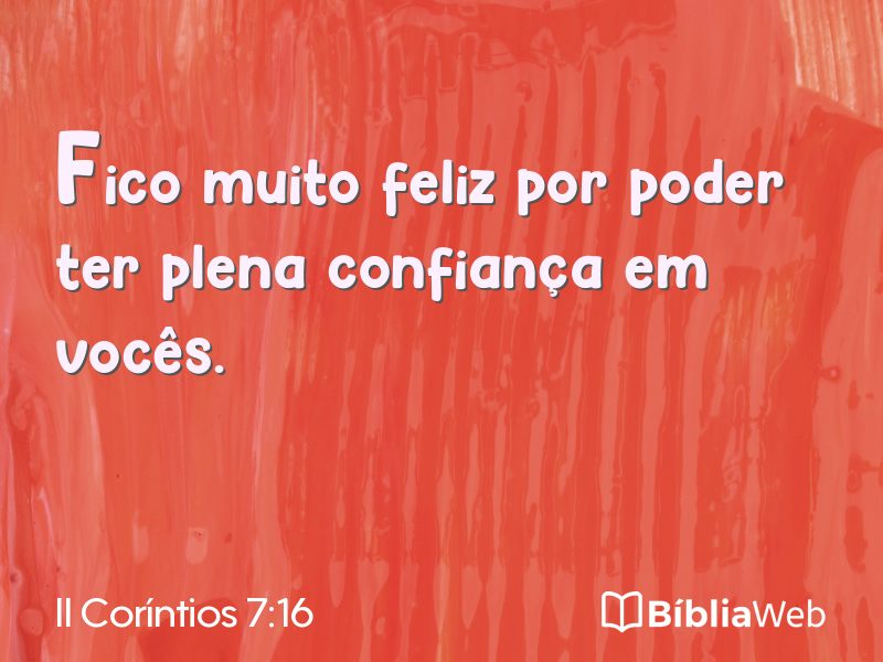 II Coríntios 7:16 em imagem para compartilhar