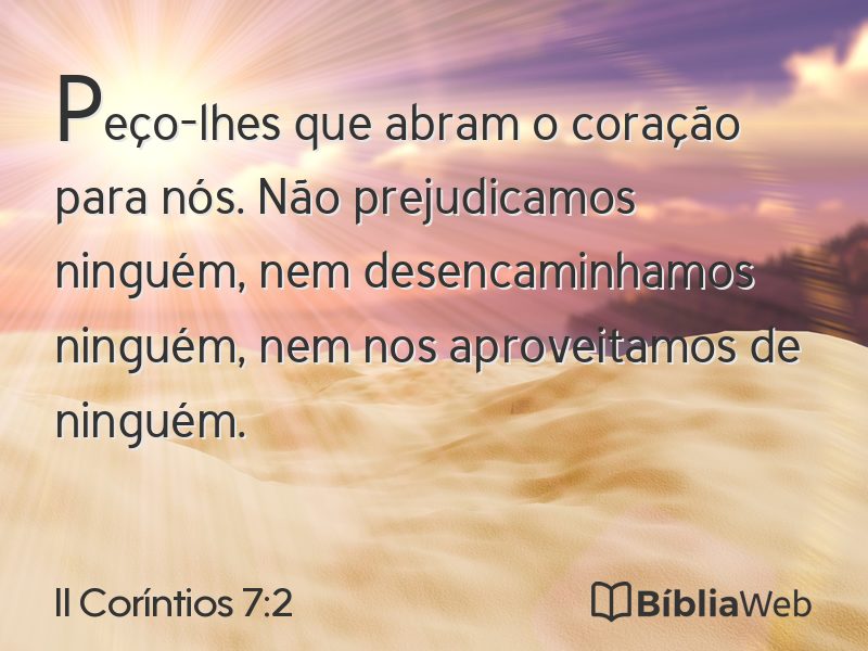 II Coríntios 7:2 em imagem para compartilhar