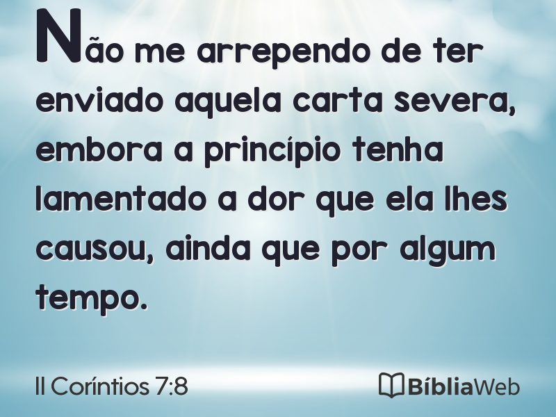 II Coríntios 7:8 em imagem para compartilhar