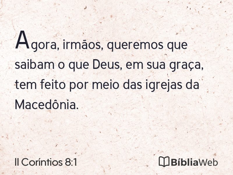 II Coríntios 8:1 em imagem para compartilhar