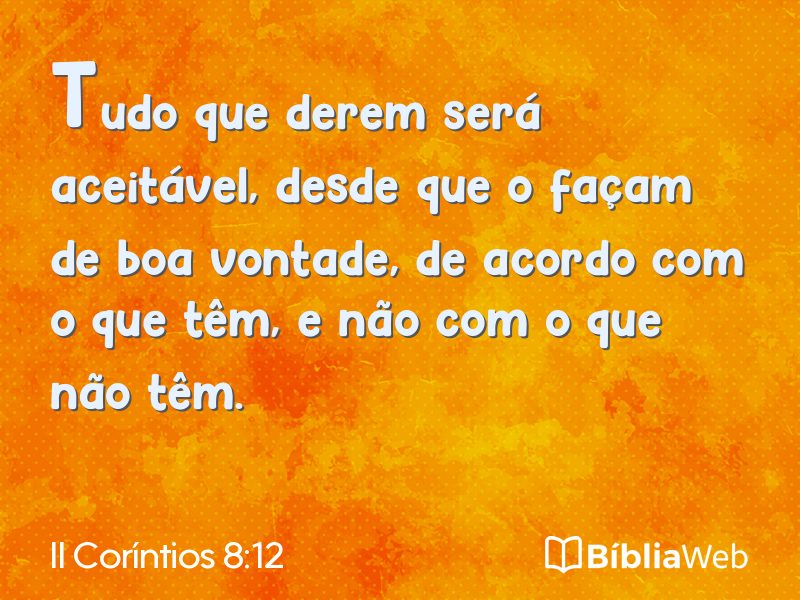 II Coríntios 8:12 em imagem para compartilhar