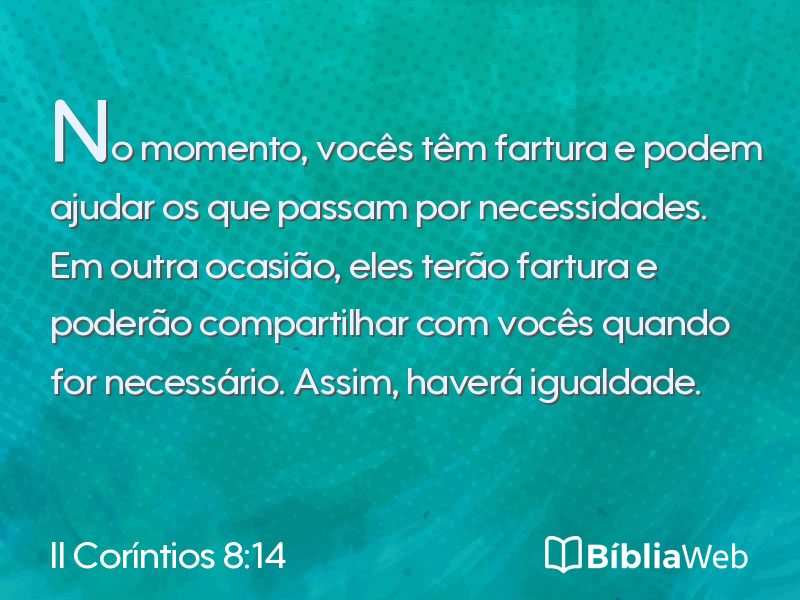 II Coríntios 8:14 em imagem para compartilhar