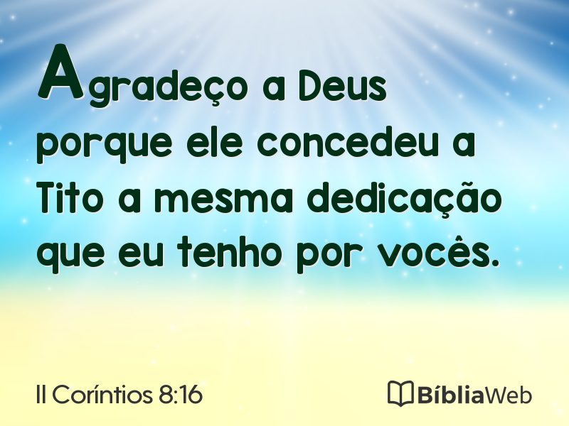 II Coríntios 8:16 em imagem para compartilhar