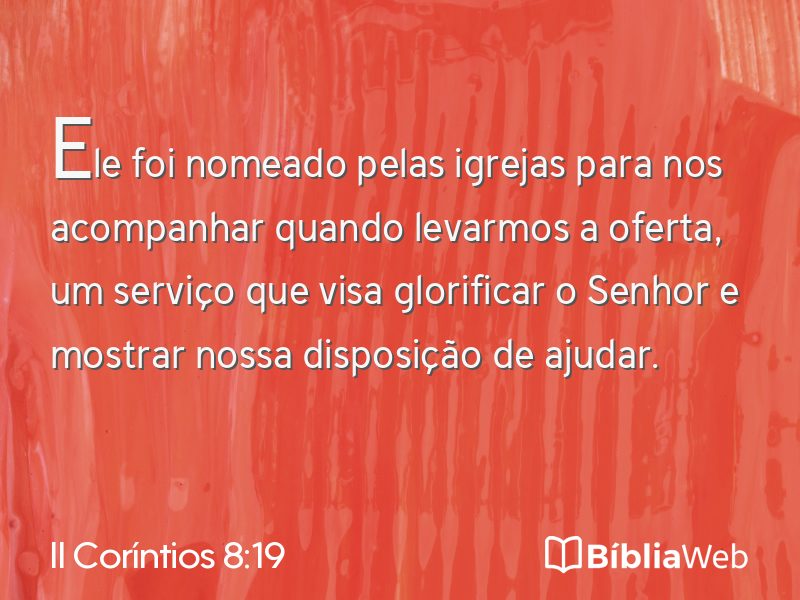 II Coríntios 8:19 em imagem para compartilhar