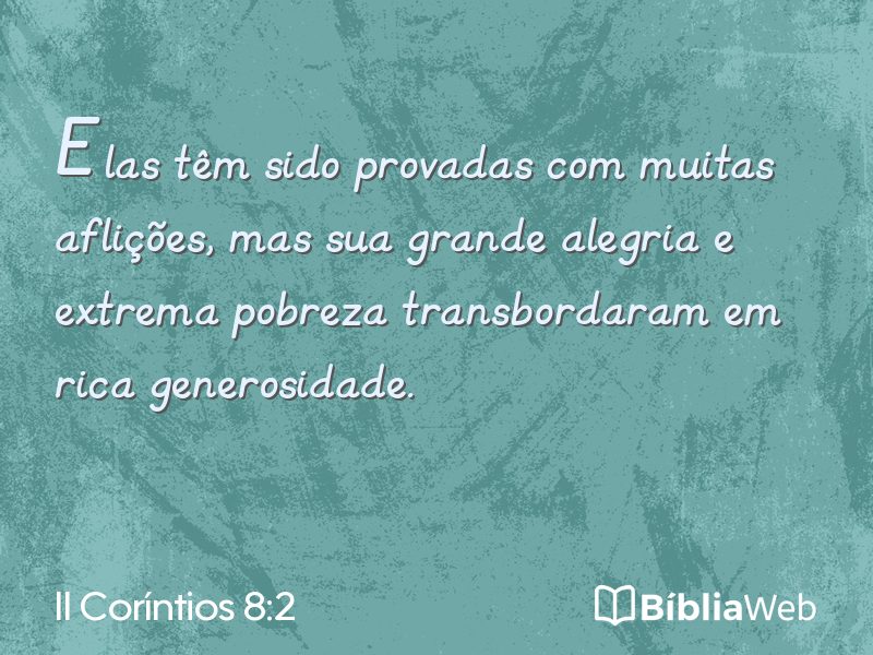 II Coríntios 8:2 em imagem para compartilhar