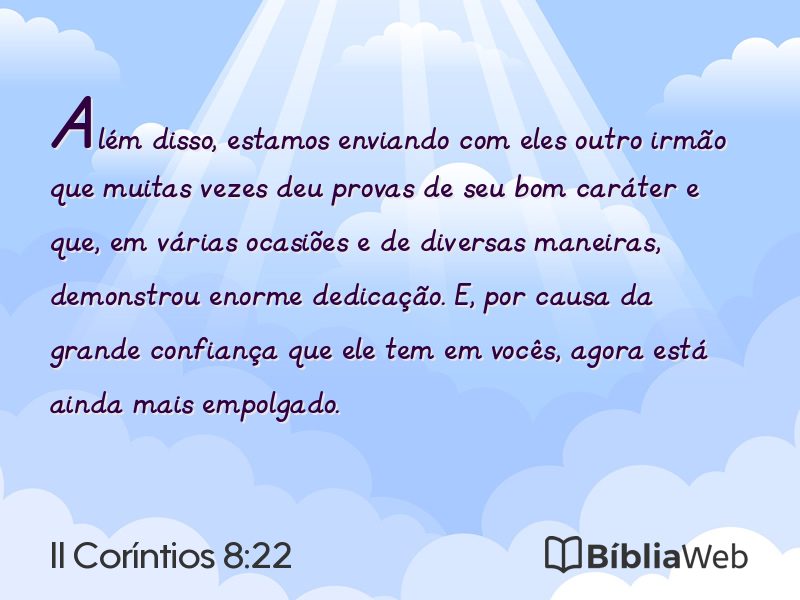 II Coríntios 8:22 em imagem para compartilhar