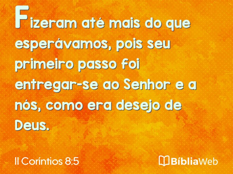 II Coríntios 8:5 em imagem para compartilhar