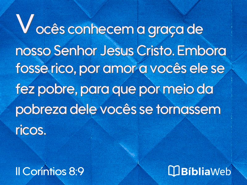 II Coríntios 8:9 em imagem para compartilhar