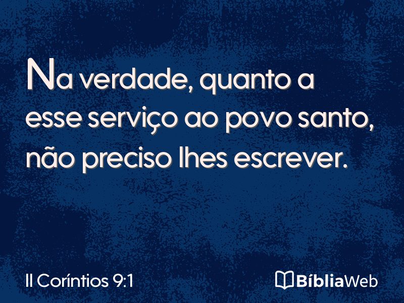 II Coríntios 9:1 em imagem para compartilhar