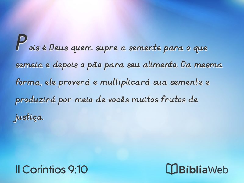 II Coríntios 9:10 em imagem para compartilhar