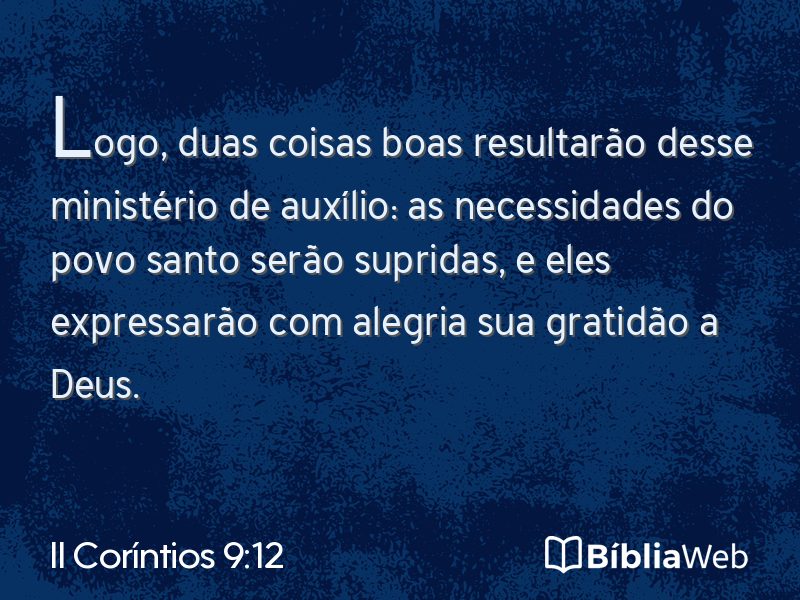II Coríntios 9:12 em imagem para compartilhar