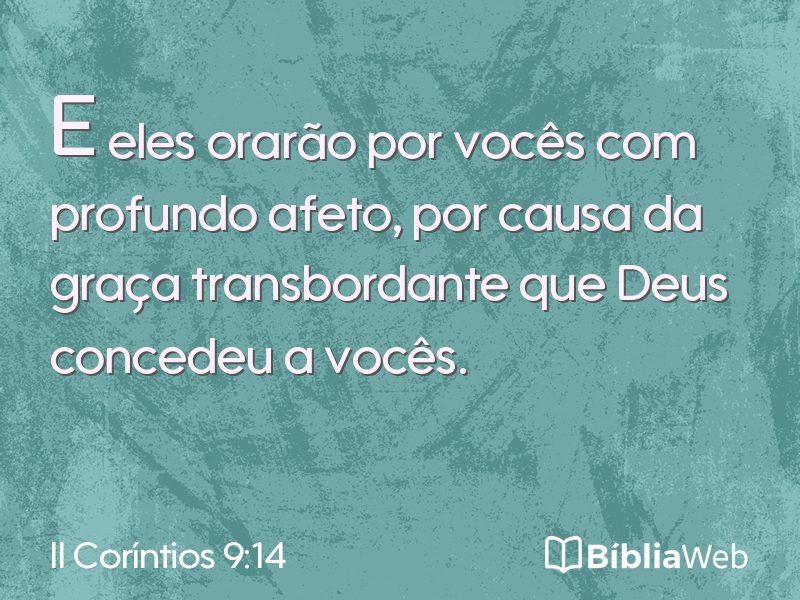 II Coríntios 9:14 em imagem para compartilhar