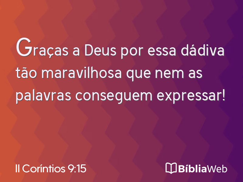 II Coríntios 9:15 em imagem para compartilhar
