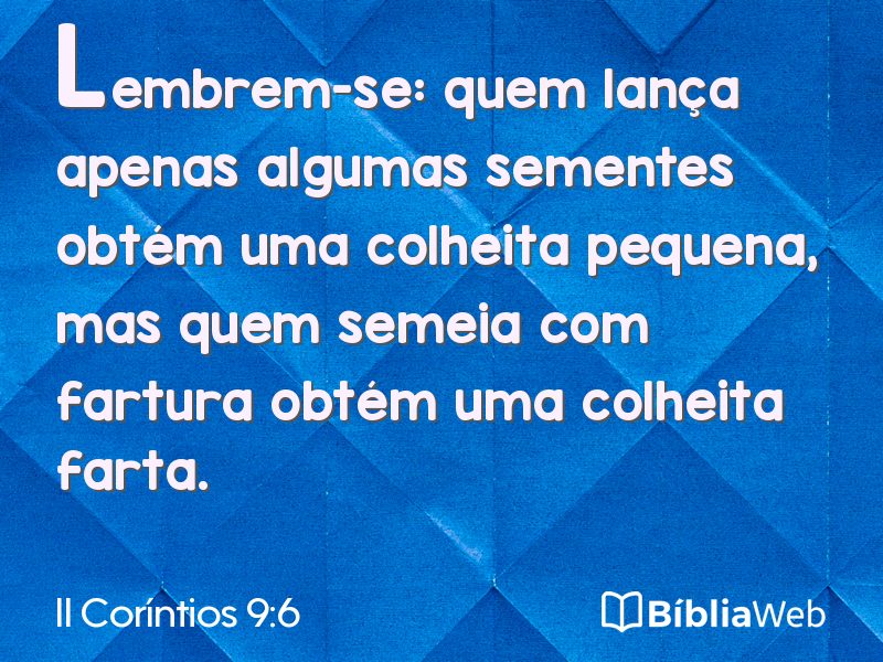 II Coríntios 9:6 em imagem para compartilhar