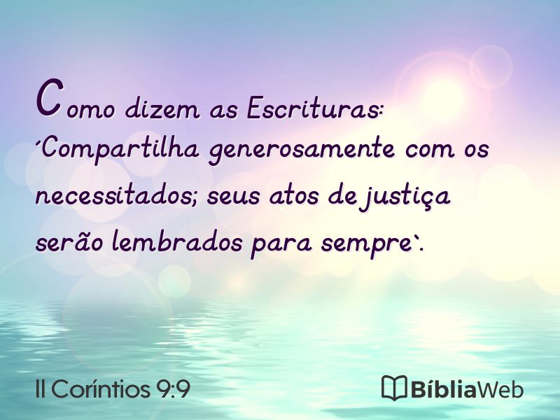 II Coríntios 9:9 em imagem para compartilhar