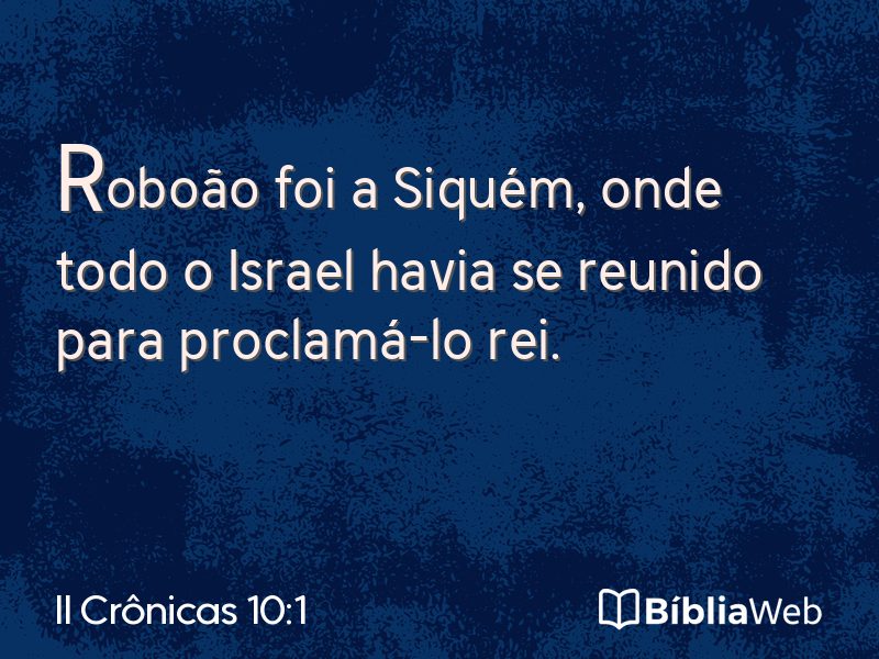 II Crônicas 10:1 em imagem para compartilhar