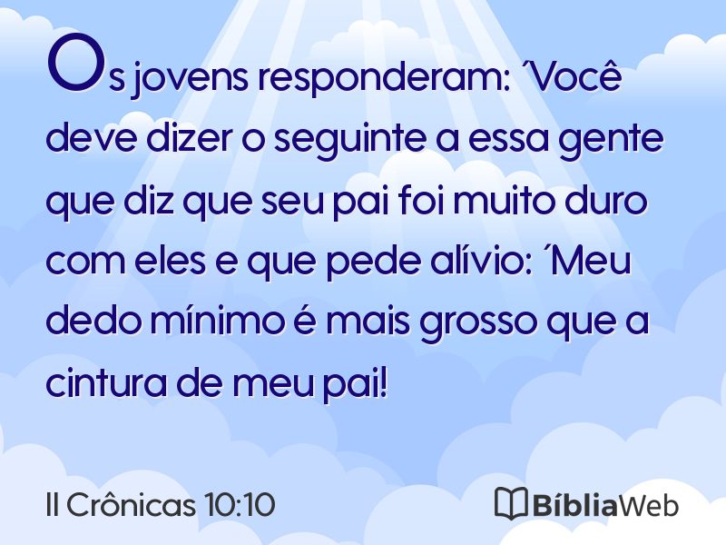 II Crônicas 10:10 em imagem para compartilhar