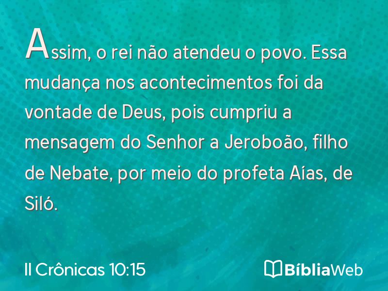 II Crônicas 10:15 em imagem para compartilhar