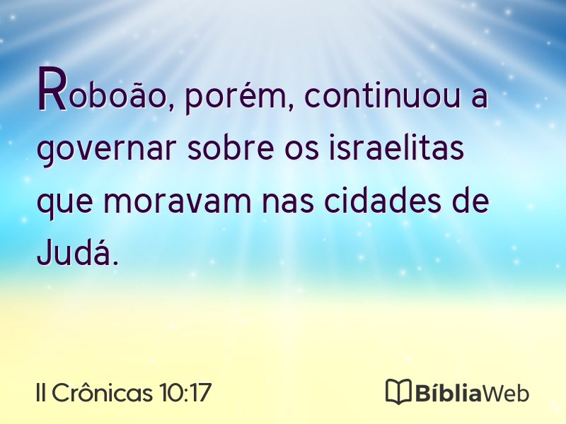 II Crônicas 10:17 em imagem para compartilhar