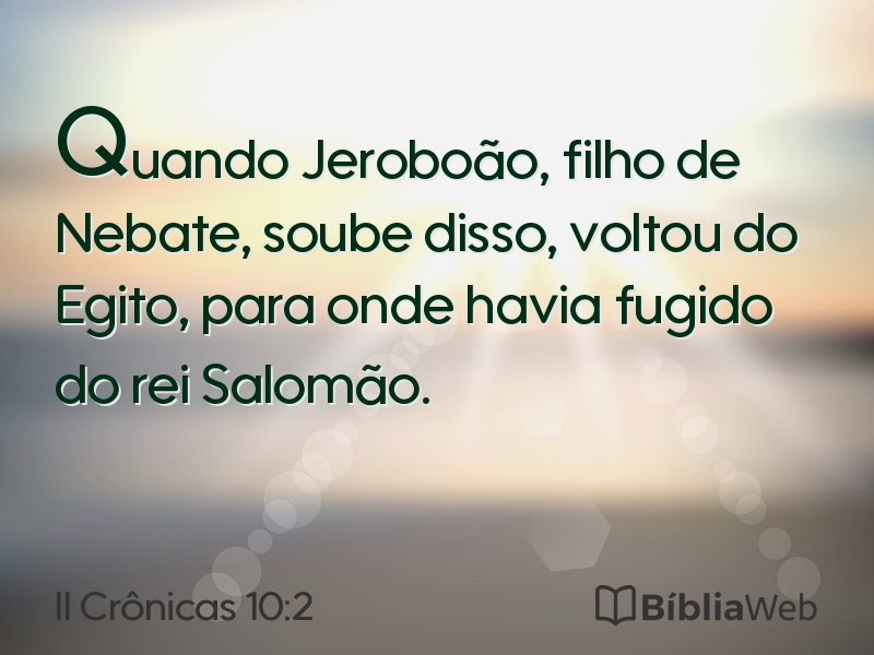 II Crônicas 10:2 em imagem para compartilhar